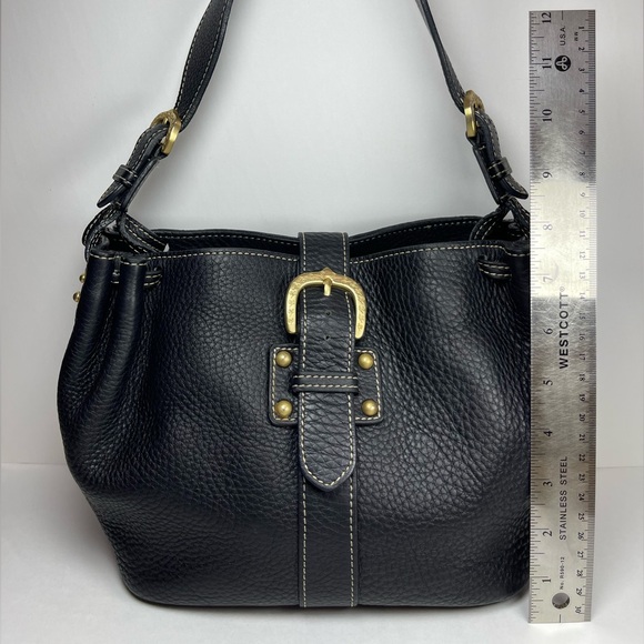Dooney & Bourke Marchesa black pebbled leather medium gathered bag - Picture 3 of 15